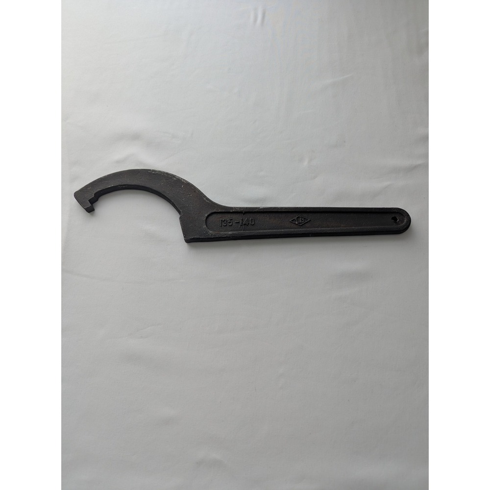 Vintage Hook Spanner Wrench 135-140mm Black Industrial Tool Fixed Hook